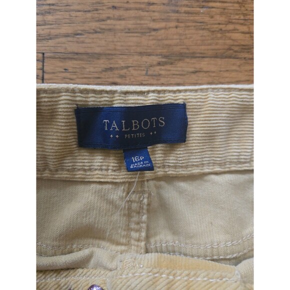 NWT Talbots Heritage Mustard Yellow Corduroy Straight Leg Preppy Womens Size 16P - Picture 5 of 9